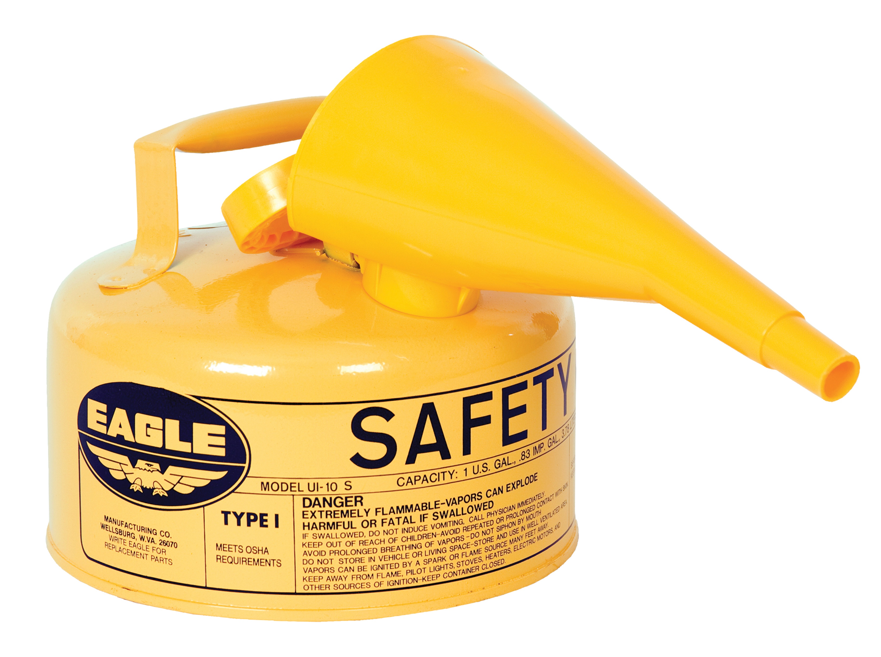 Eagle UI10FSY SAF CAN W/F15 YELLO/T1 - Spill Containment